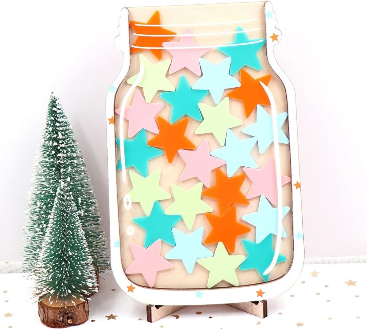 Wooden Reward Jar with Acrylic Glass for Task Tracking and Motivation - Babies Mall