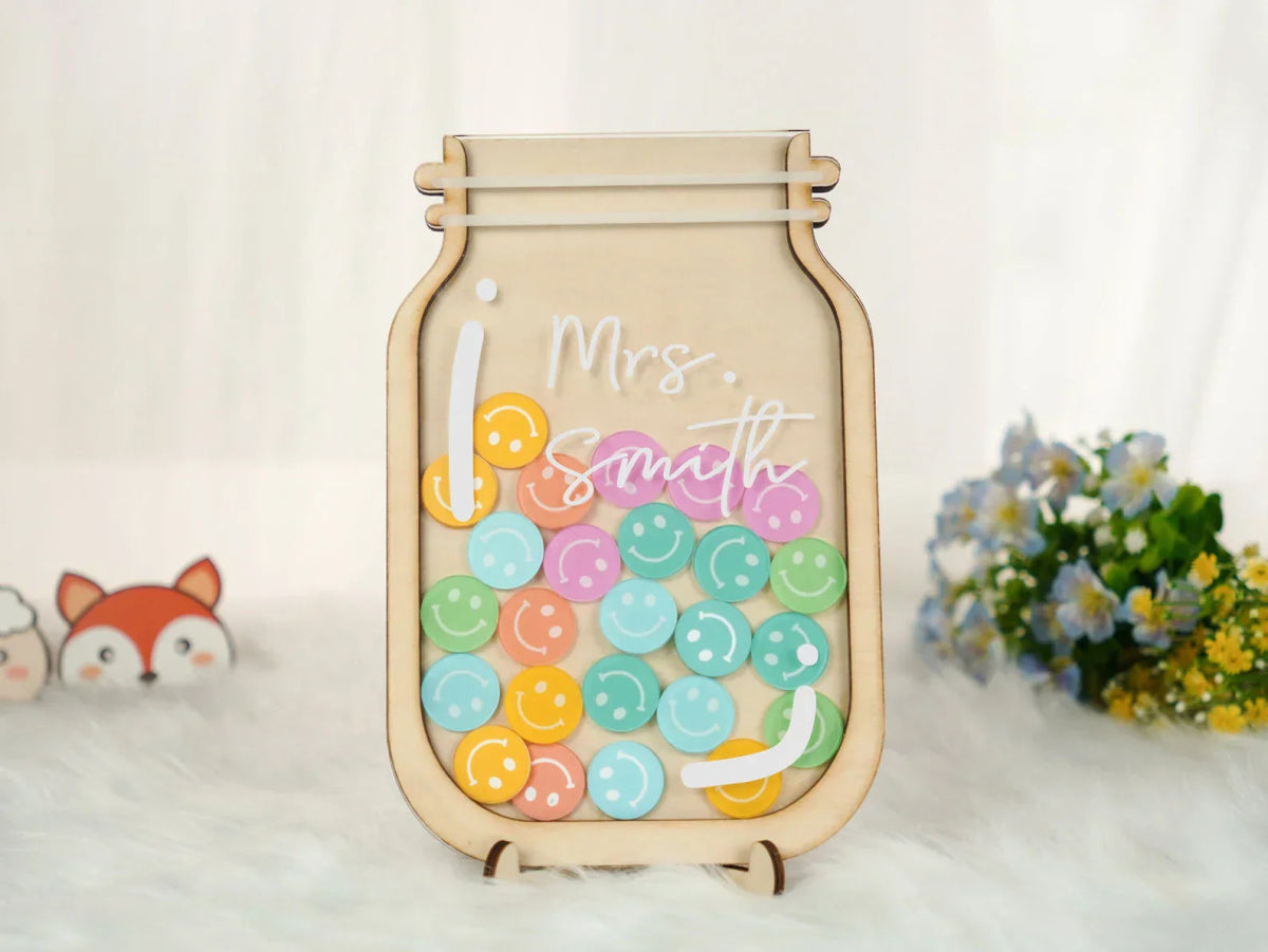 Wooden Reward Jar with Acrylic Glass for Task Tracking and Motivation - Babies Mall
