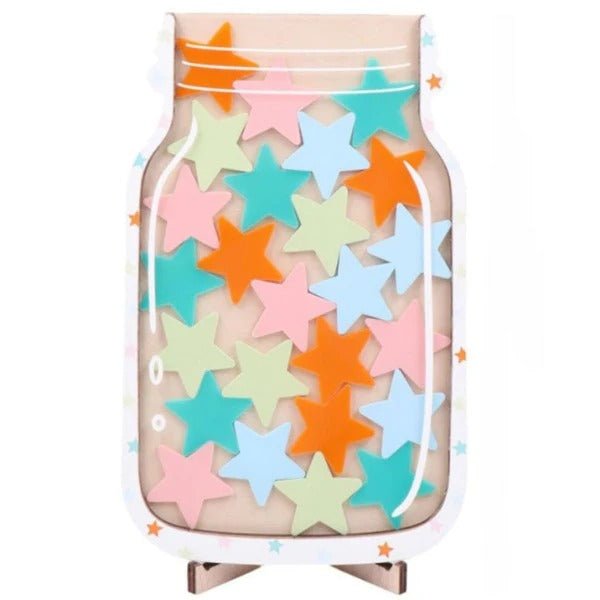 Wooden Reward Jar with Acrylic Glass for Task Tracking and Motivation - Babies Mall