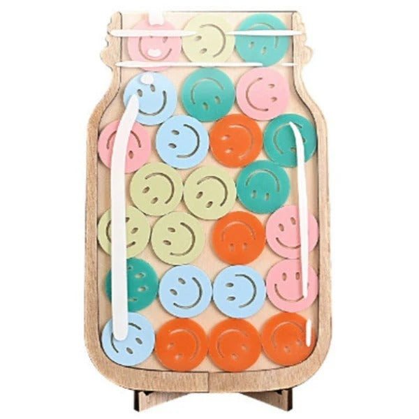 Wooden Reward Jar with Acrylic Glass for Task Tracking and Motivation - Babies Mall
