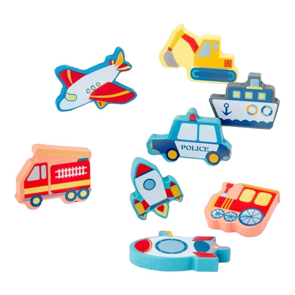 Wooden Sorting Puzzle with Magnetic Fishing, Board, Letters & Numbers - Babies Mall